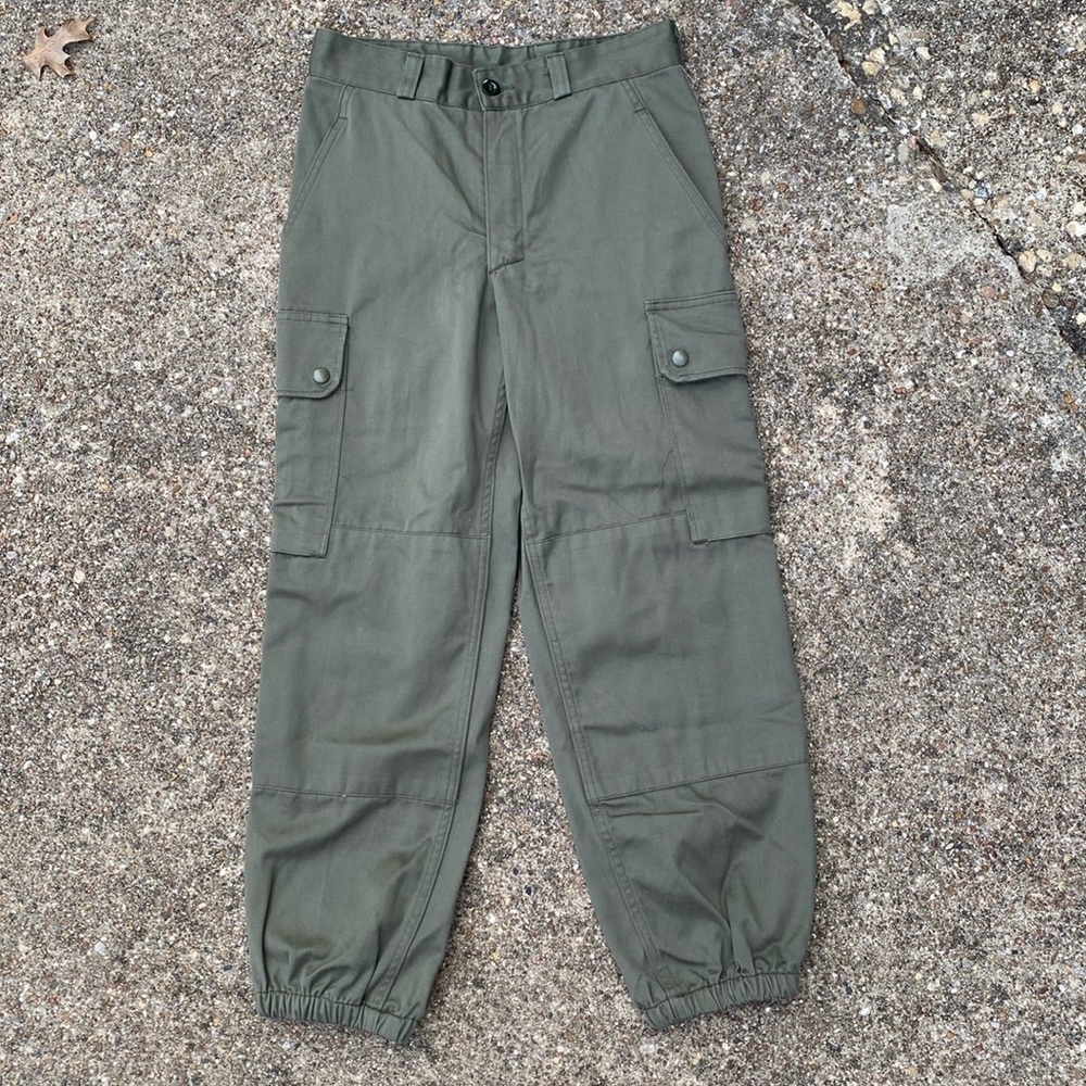 Paul Boye Olive Green‎ Cargo Pants Military Style Elastic Ankle Size 72 C US 28